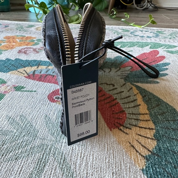 Cole Haan Python Snakeskin Print Genuine Leather Wristlet - Picture 3 of 5